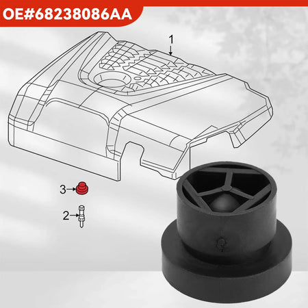 Front Engine Cover Grommet Mounting Rubber Buffer Stopper Pad For Jeep 2014 - 2021 Dodge Chrysler Ram Alfa Romeo 068238086AA 4X by InterCyprus Trading Ltd