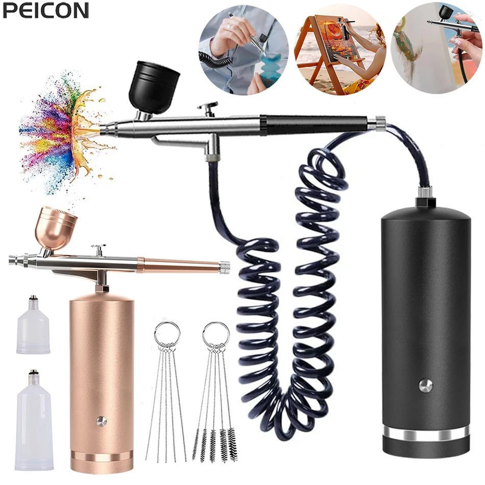 Airbrush with Mini Compressor Electric Paint Sprayer, Spray Gun for Painting