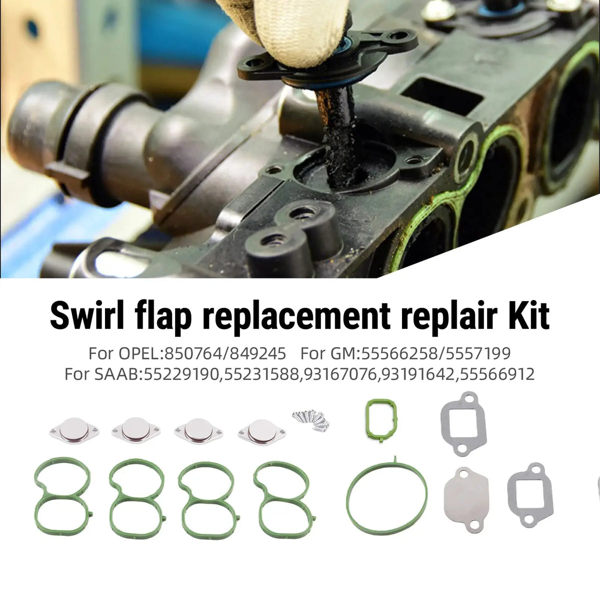 PIKBUK Swirl Flap For OPEL VAUXHALL CHEVROLET 2.0 CDTI SAAB 1.9 2.0 TTID Replacement Replair Kit With Gasket by InterCyprus Trading Ltd