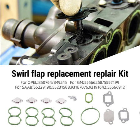 PIKBUK Swirl Flap For OPEL VAUXHALL CHEVROLET 2.0 CDTI SAAB 1.9 2.0 TTID Replacement Replair Kit With Gasket by InterCyprus Trading Ltd