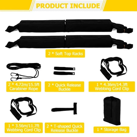 Universal Roof Luggage Soft Rack Pads &ndash; Non Slip Padding