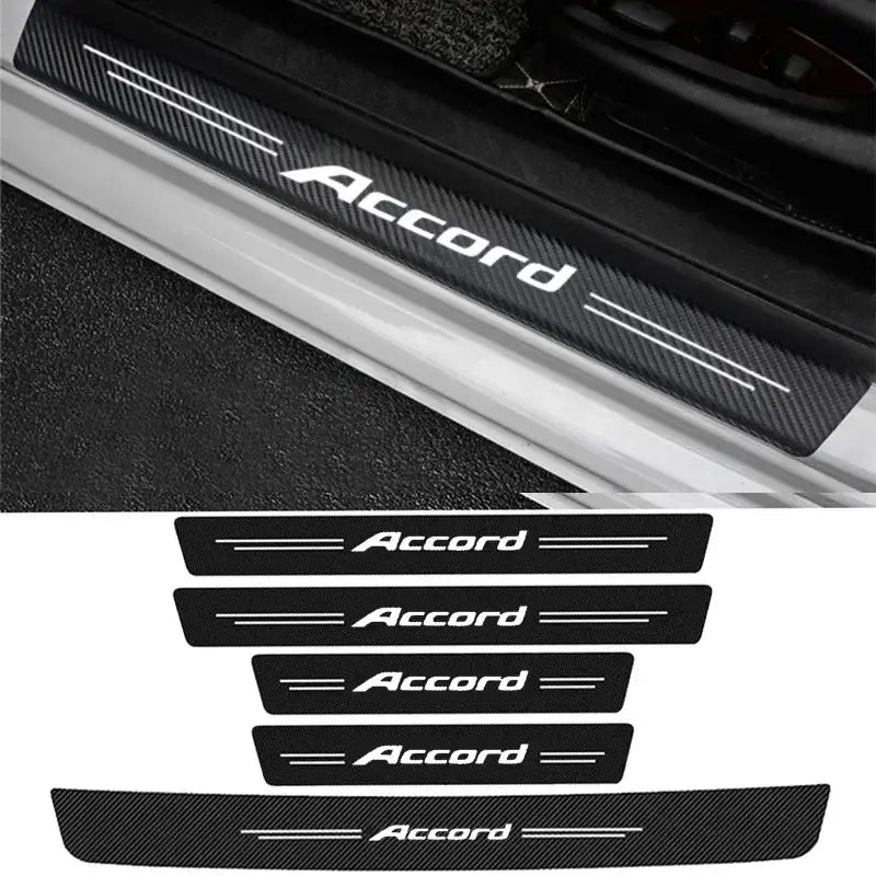 Honda Accord Door Sill Guard Carbon Fiber Stickers 5pcs