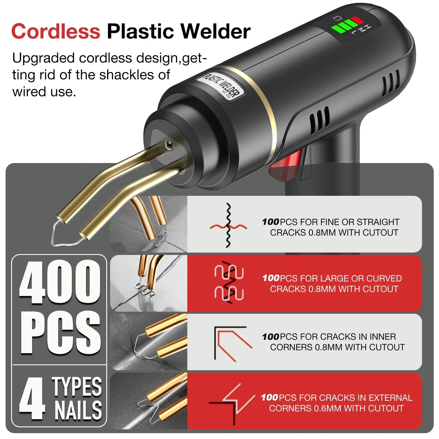 200W Hot Stapler Plastic Welder &ndash; Robust Bumper Repair Kit