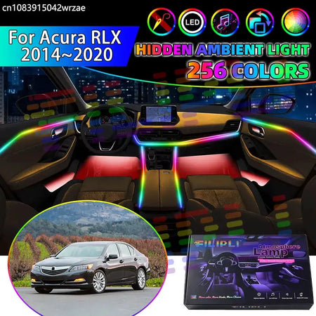For Acura RLX 2014~2020 KC1 KC2 RGB Car Interior Ambient Lights Strips Breathing Lighting Kit App Control LED strips Auto Parts by InterCyprus Trading Ltd