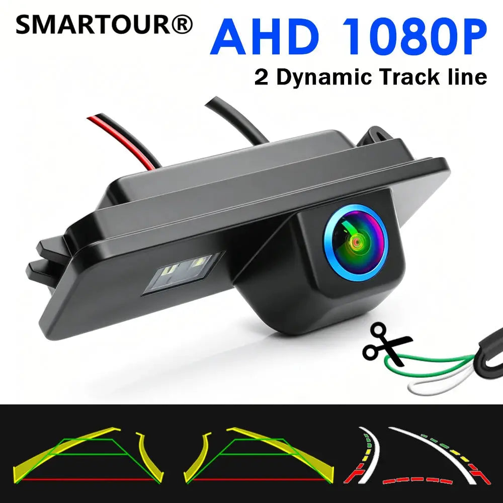 AHD 1080P Dynamic Track Rear View Camera Fit VW Magotan Golf7 Scirocco Phaeton Beetle Skoda Superb Dynamic Trajectory Waterproof by InterCyprus Trading Ltd