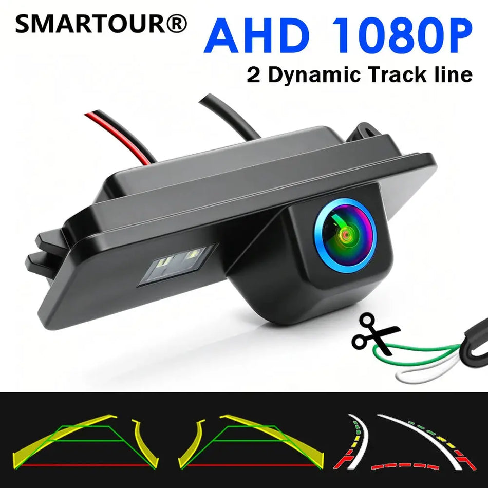 AHD 1080P Dynamic Track Rear View Camera Fit VW Magotan Golf7 Scirocco Phaeton Beetle Skoda Superb Dynamic Trajectory Waterproof by InterCyprus Trading Ltd