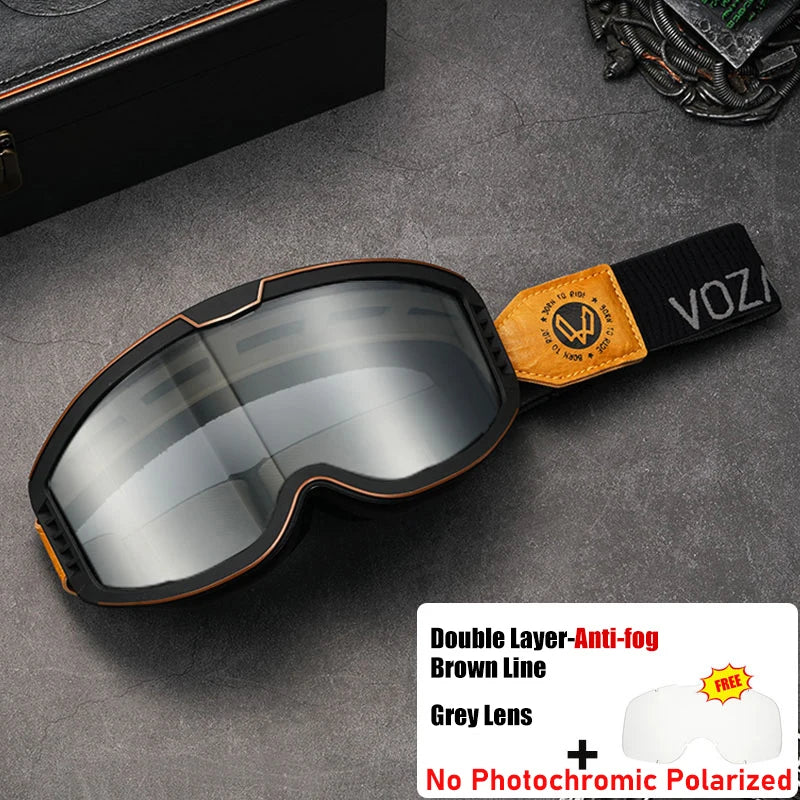 Vozapow Motorcycle Goggles &ndash; Photochromic Anti-Fog Protection Only Antifog 02 / as shown / CHINA