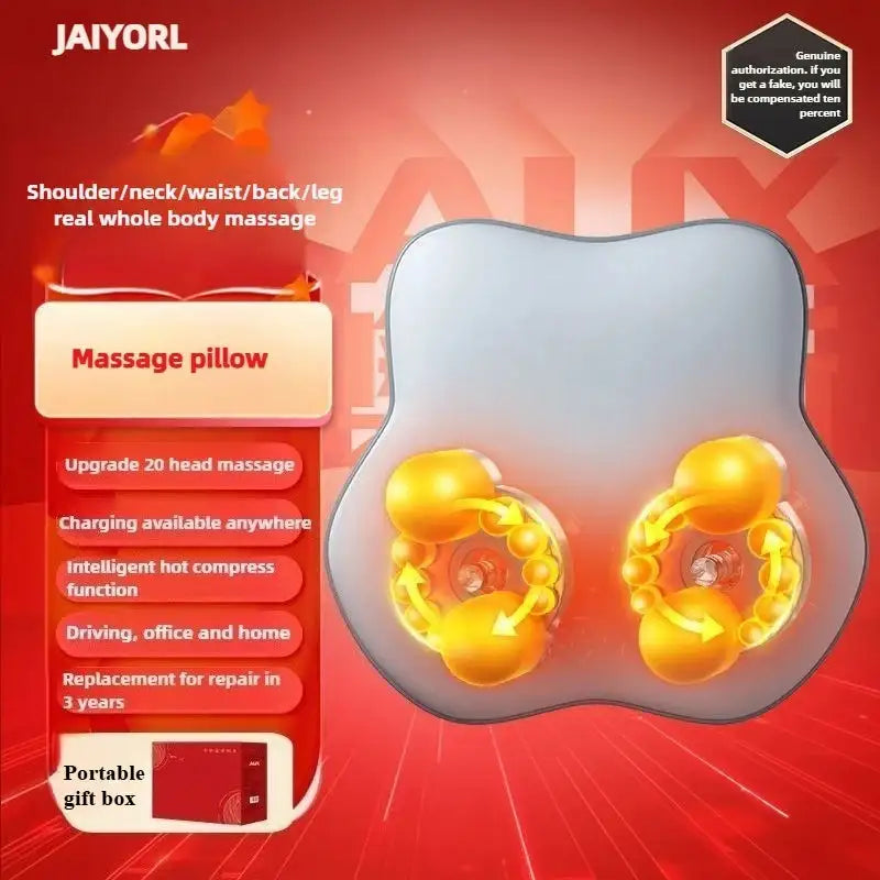 Trådlös Cervikal Massager Helkroppsknådning Värme Kudde