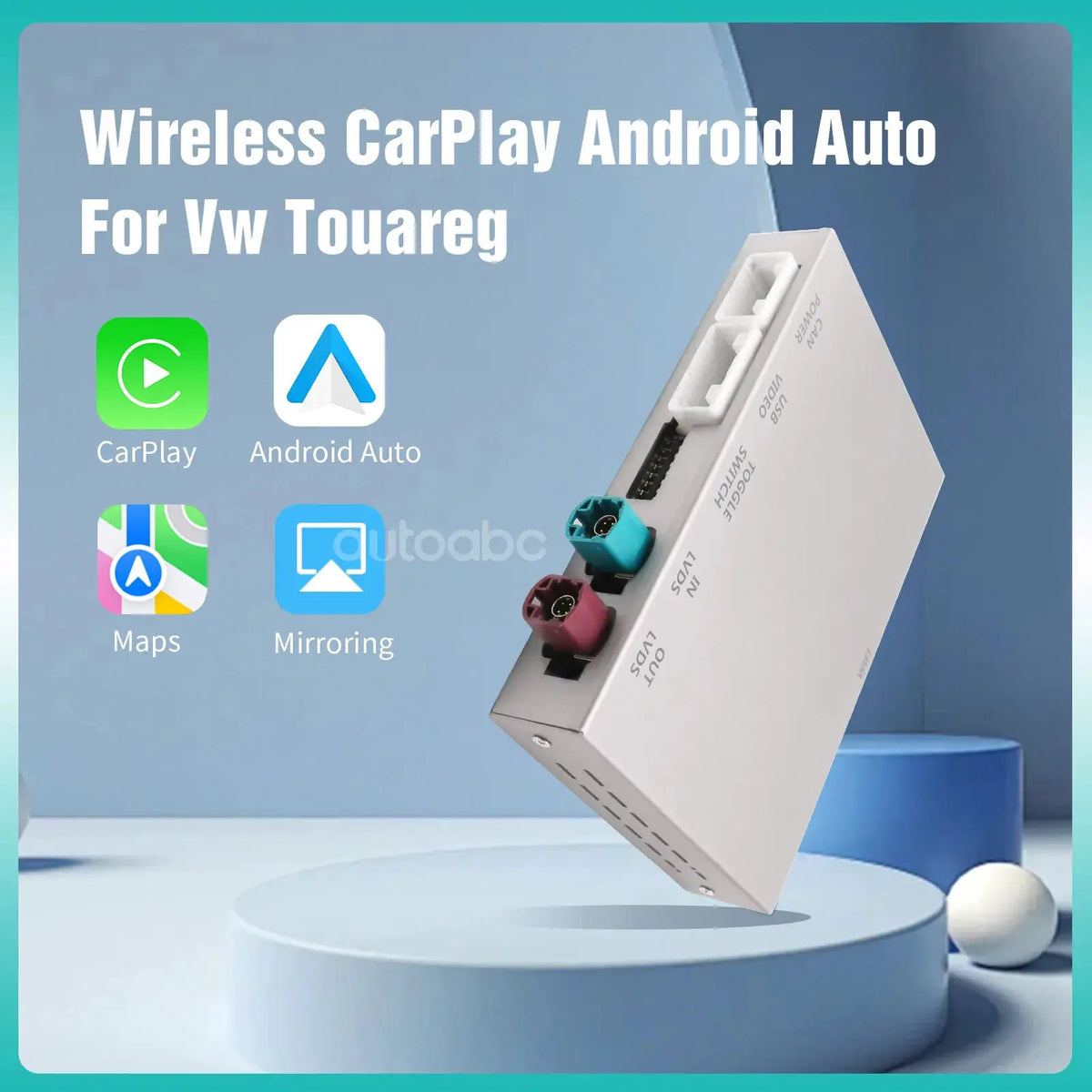 Wireless carplay Android Auto conversion box for Volkswagen Touareg RNS850 Mirror Link, AirPlay Box Recoder Accessoires 8 inches by InterCyprus Trading Ltd