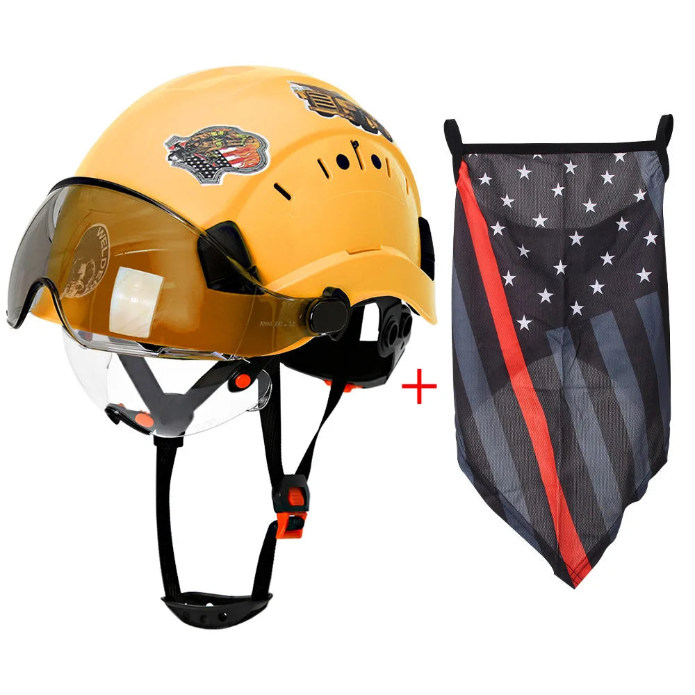 4AQM0226 Construction Cap With Goggles &ndash; Dual Protection Yellow B