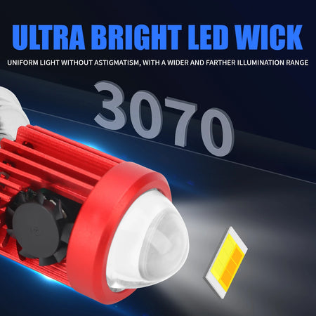 KEVANLY H4 H6 BA20D LED Motorcycle Light Bulb &ndash; Dual Color White Yellow Fisheye Lens