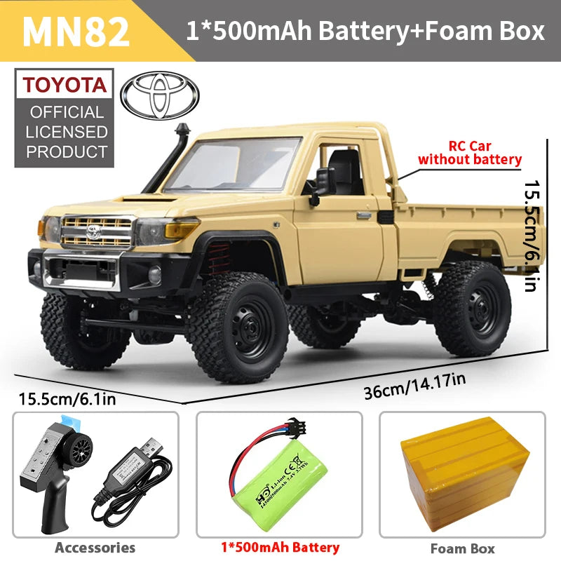 ZWN MN82 MN82S LC79 1/12 RC Pickup Truck - Off Road Capable MN82 Yellow 1B FB