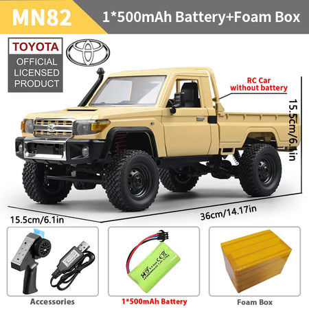 ZWN MN82 MN82S LC79 1/12 RC Pickup Truck - Off Road Capable MN82 Yellow 1B FB