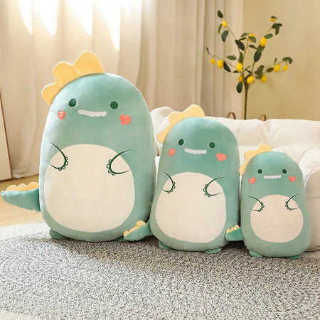 Kawaii Plush Dinosaur &amp; Shiba Inu Dog Pillow - Soft Cushion Toy