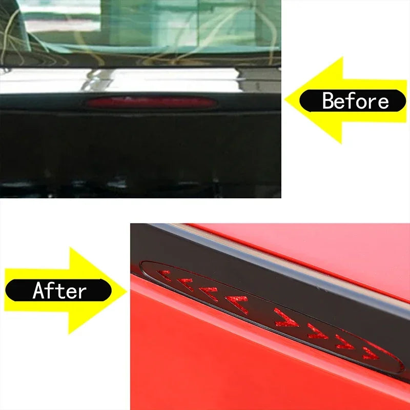 Tampa preta de luz de travão alta em liga de alumínio para Chevrolet Corvette C6 2005 a 2013 Adesivo da carcaça da lâmpada traseira