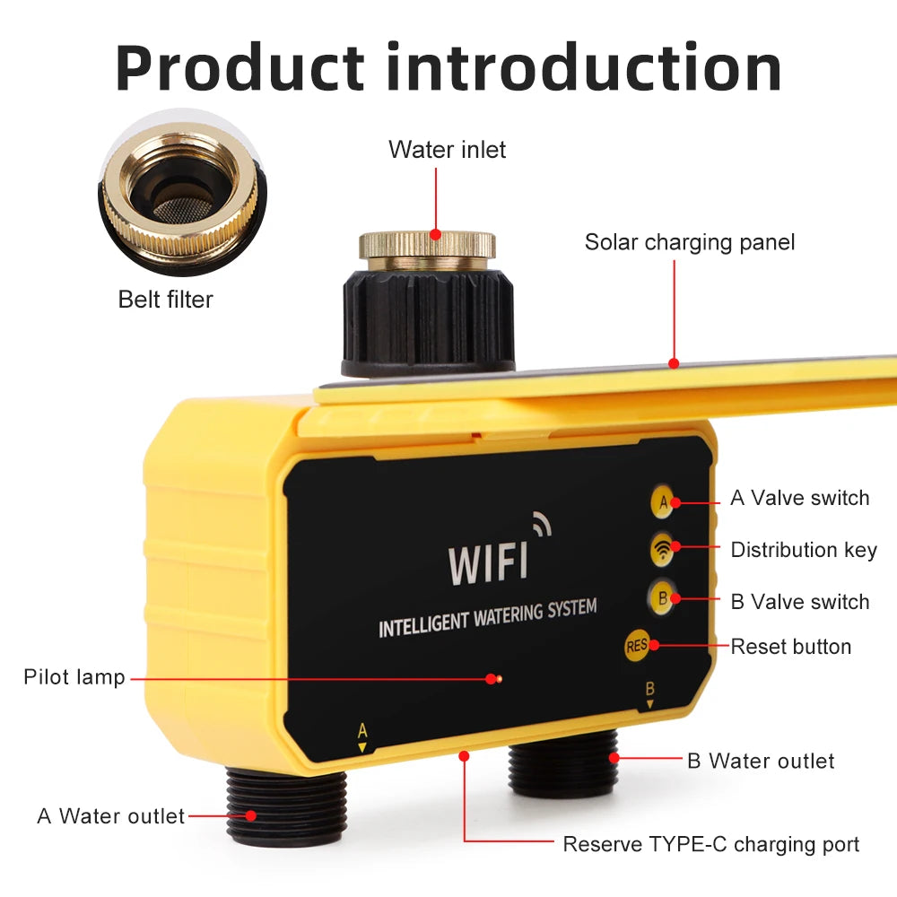 New 1/2 Outlets Solar Irrigation Timer &ndash; Smart App Control