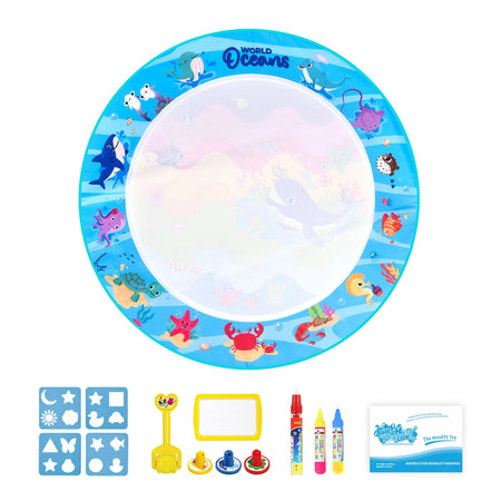Kids Magic Water Drawing Mat &ndash; Reusable Doodle Board for Creative Play A 80x80CM