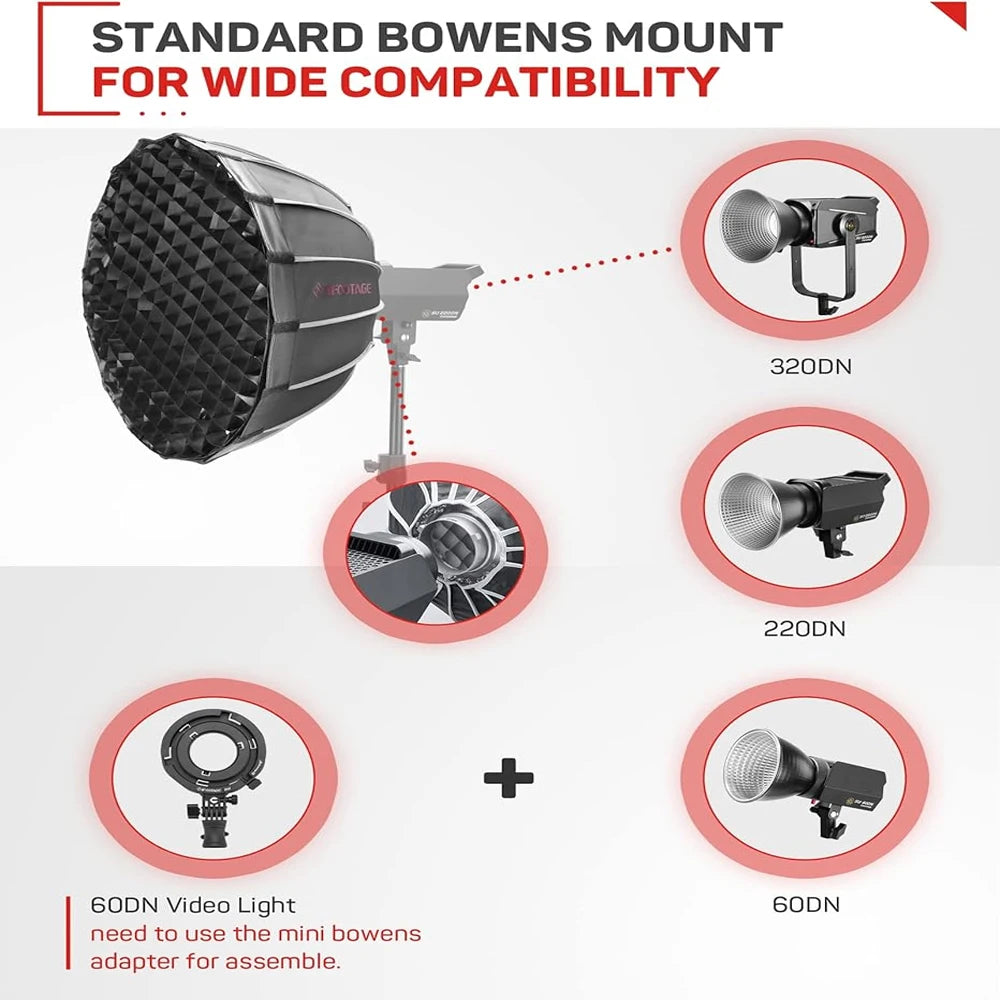 IFOOTAGE Dome Softbox Quick Release &ndash; Deep Parabolic Bowens