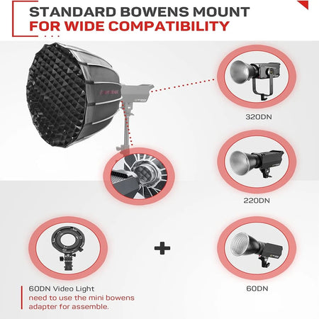 IFOOTAGE Dome Softbox Quick Release &ndash; Deep Parabolic Bowens