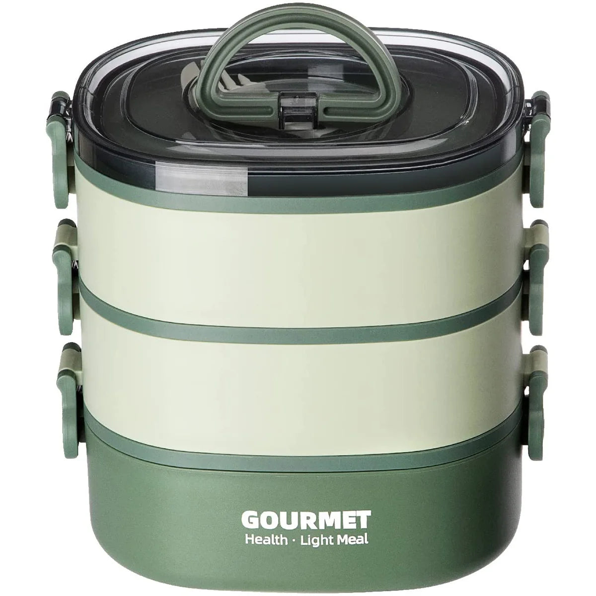 2000ML Lunch Box Portable 3 Layer Bento Box &ndash; Leakproof green / 3 / 2000ml