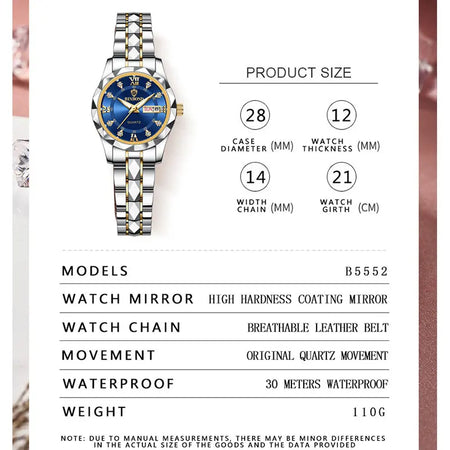 BINBONG Luxury Ladies Quartz Watch - Waterproof &amp; Luminous