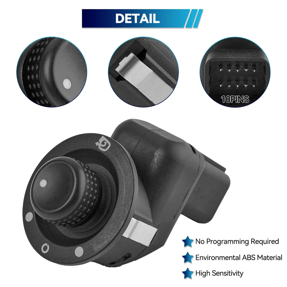 8200214921 8200676529 Electric Wing Side Mirror Knob Control Switch Button With Folding For Renault Captur Clio MK4 Modus Captur by InterCyprus Trading Ltd