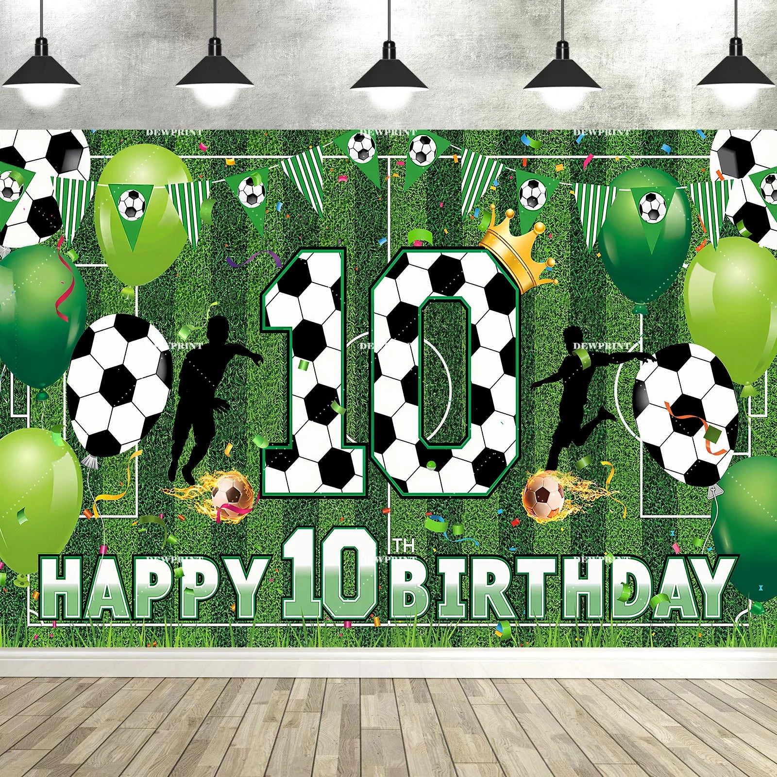 Soccer Happy 6-12th Birthday Banner &ndash; Large Football Decor