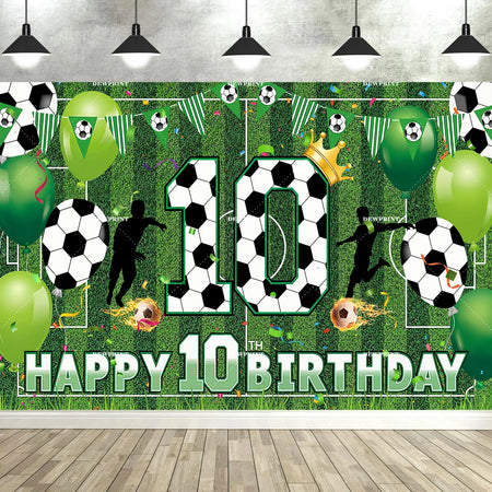 Soccer Happy 6-12th Birthday Banner &ndash; Large Football Decor