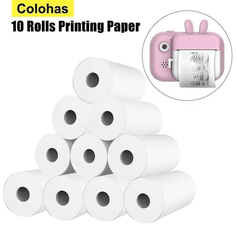 10 Rolls White Thermal Paper for Kids Cameras