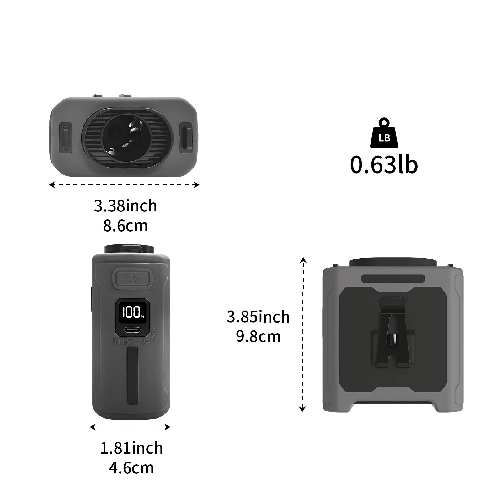 10000mAh Portable Waist Fan &ndash; 3 In 1 Power Bank LED Light