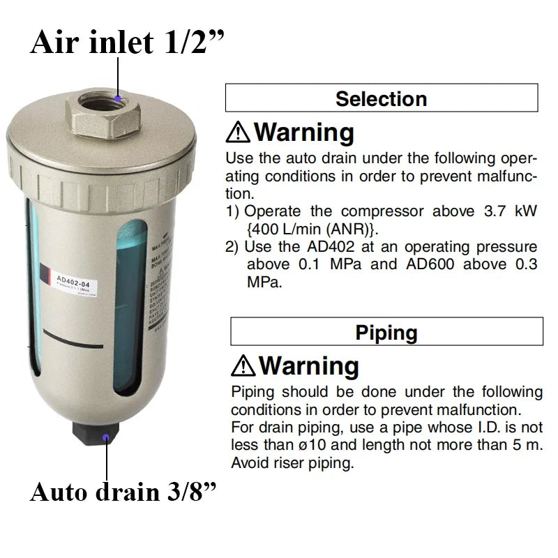 AD402-04 Pneumatic Auto Drain Valve &ndash; Oil Water Separator