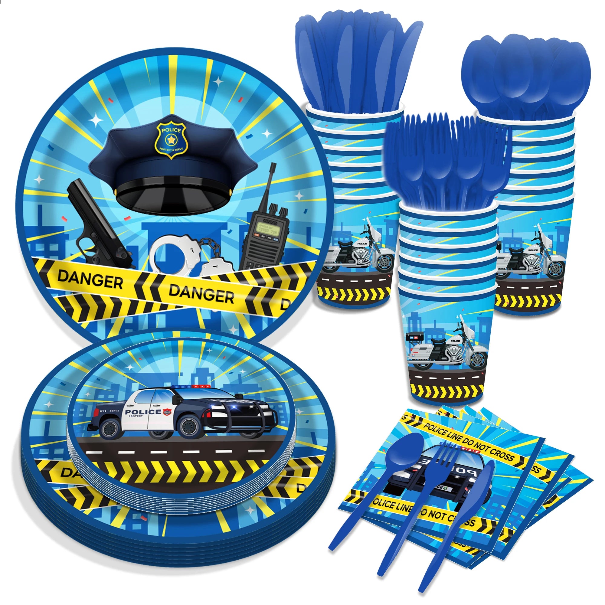 Police-Themed Birthday Party Balloon Supplies for Boys