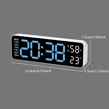 WOKLOK 9 Inch Large Digital Wall Clock &ndash; USB Powered with Temperature and Humidity Display