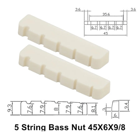 Miwayer 4/5/6 String Electric Bass Bone Bridge &ndash; Real Bone 45 6 9 mm