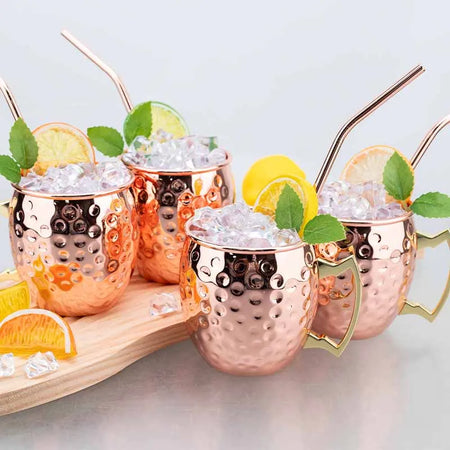 Moscow Mule Mug Set Hammered Copper 350ml &ndash; Hammered Finish