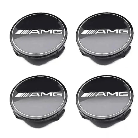 4PCS 75MM Car Hub Center Cover &ndash; Premium Mercedes Benz Emblem Design Black AMG