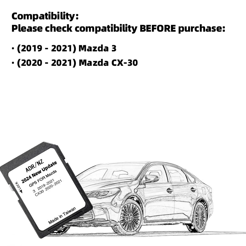 NAVINESA Mazda 3 CX-30 SD Card &ndash; 2024 Australia NZ Maps