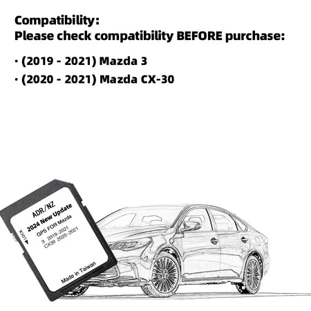 NAVINESA Mazda 3 CX-30 SD Card &ndash; 2024 Australia NZ Maps