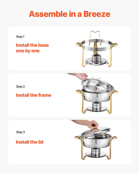 4 Pack Stainless Steel Chafing Dish Set For Party