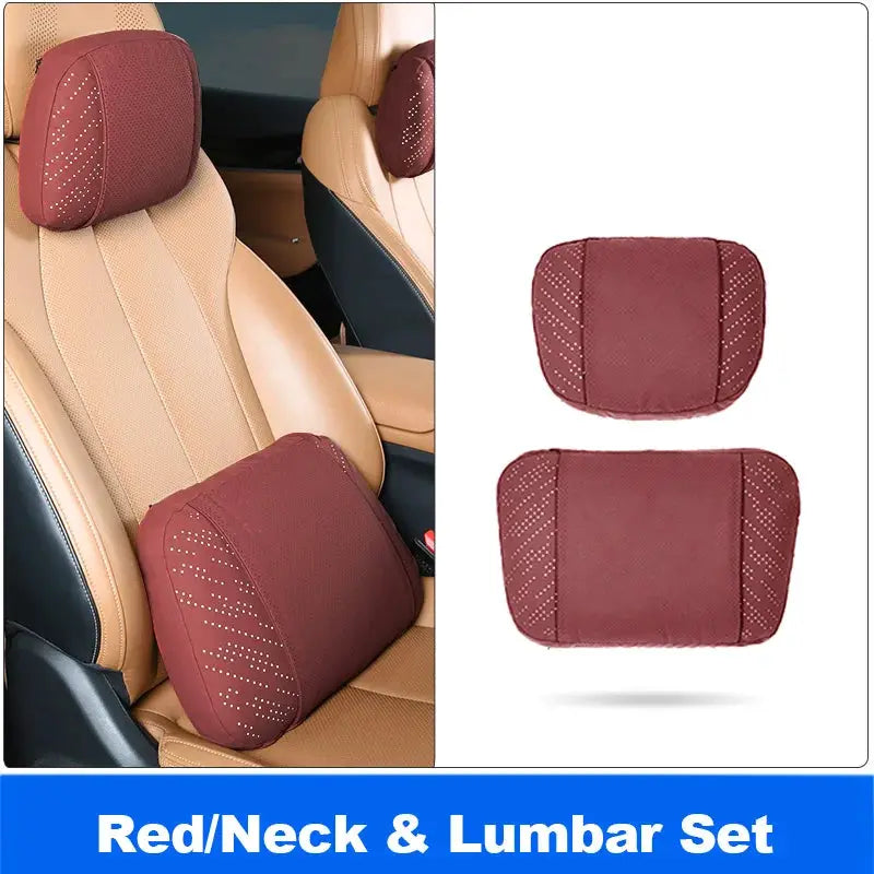 Vtear Universal Car Neck Pillow Lumbar Support Headrest Cushion Memory Foam Luminous Breathable Perforated Interior Accessories by InterCyprus Trading Ltd