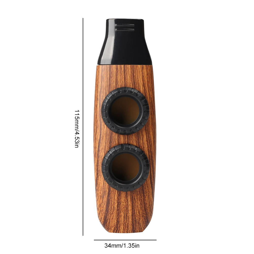 Double Hole Kazoo &ndash; Compact Portable Instrument For Ukulele Light Brown 1PC / CHINA