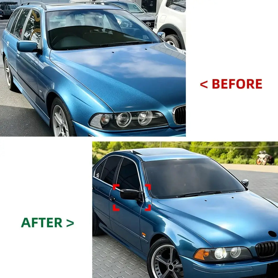 Glossy Black ABS Mirror Cover Caps For BMW E39 E46 328i 330i 525i 530i by InterCyprus Trading Ltd