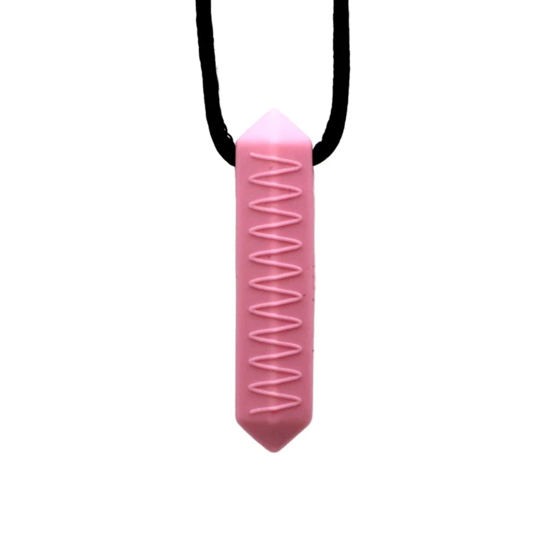 Stylish Silicone Chew Necklace for Sensory Relief Pink