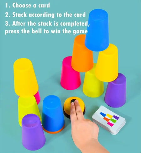 Stack Cup Game With Card &ndash; Educational Color Cognition