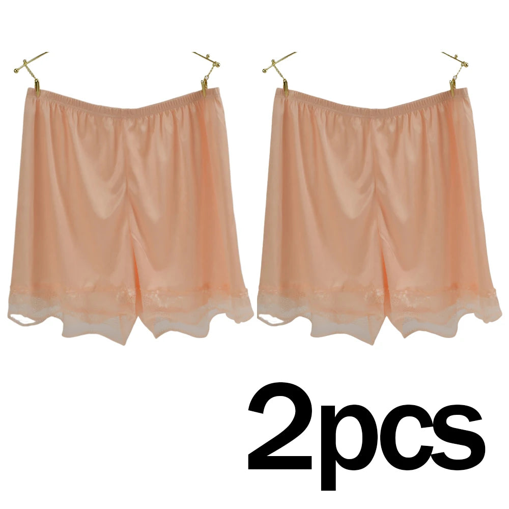 Silk Sleep Shorts Set - Luxurious Comfort &amp; Style for Women Pink 2pcs / XL(70-83kg)