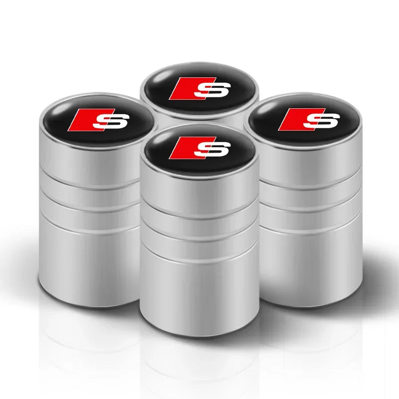 Audi S Line Tire Valve Caps 4Pcs &ndash; Easy Bolt In Fit C-S