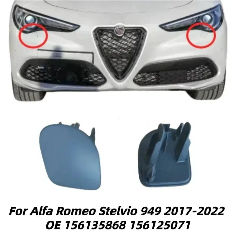 Headlight Washer Jet Nozzle Covers ABS for Alfa Romeo Stelvio by InterCyprus Trading Ltd