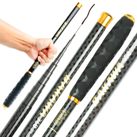 BAKAWA Ultralight Carbon Telescopic Fishing Rods &ndash; Portable &amp; Durable