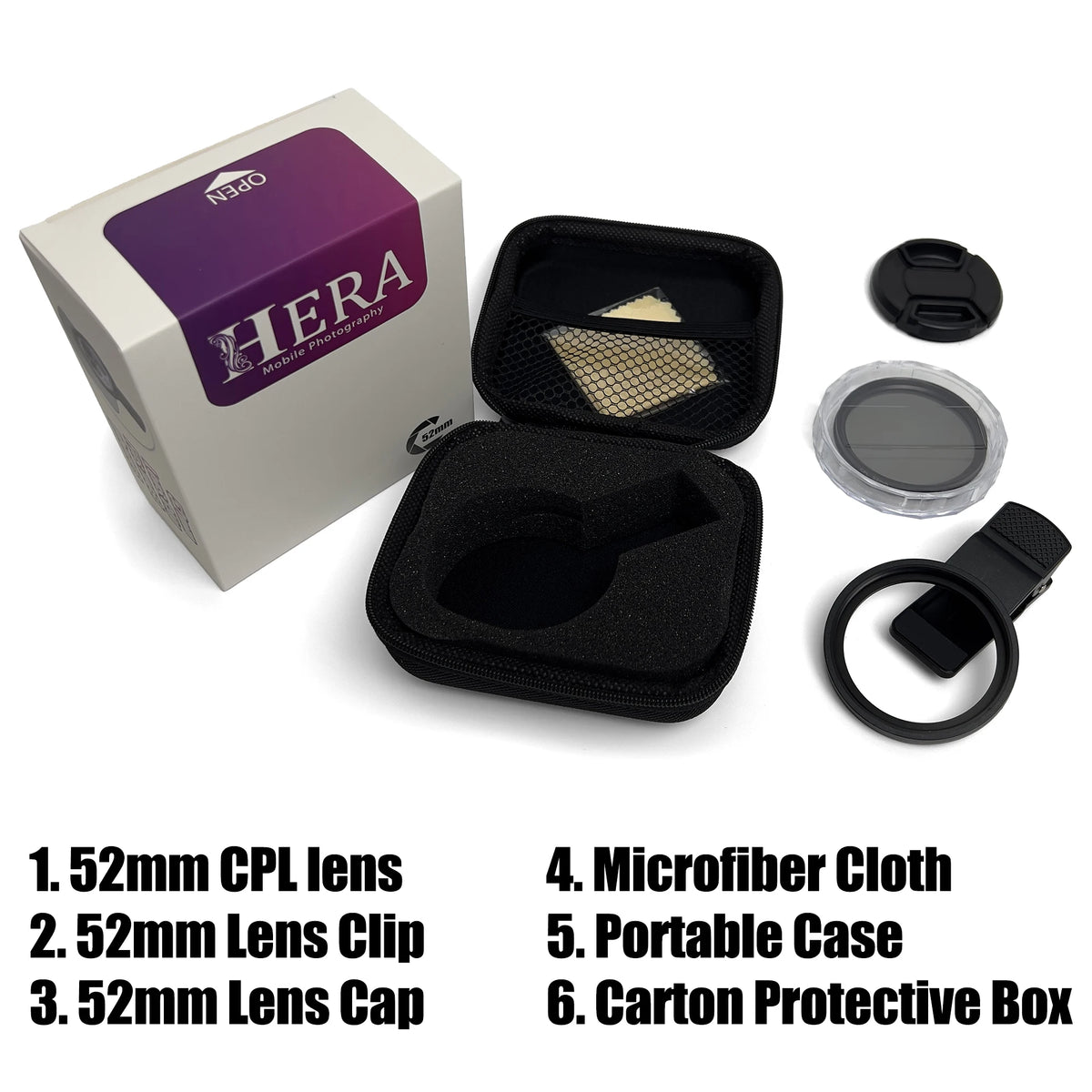 Universal 52mm Portable Polarizer CPL &ndash; No Reflections