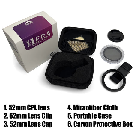 Universal 52mm Portable Polarizer CPL &ndash; No Reflections